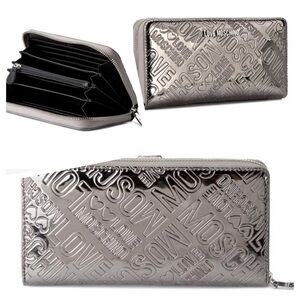 lOVE MOSCHINO LARGE WOMEN'S WALLET SILVER